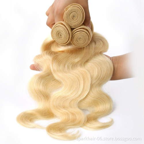 10a SPARK Raw Virgin Brazilian 613 Blond Human Hair Weaving Bundle for Women Weave Remy Hair Extension Blonde Silky Straight